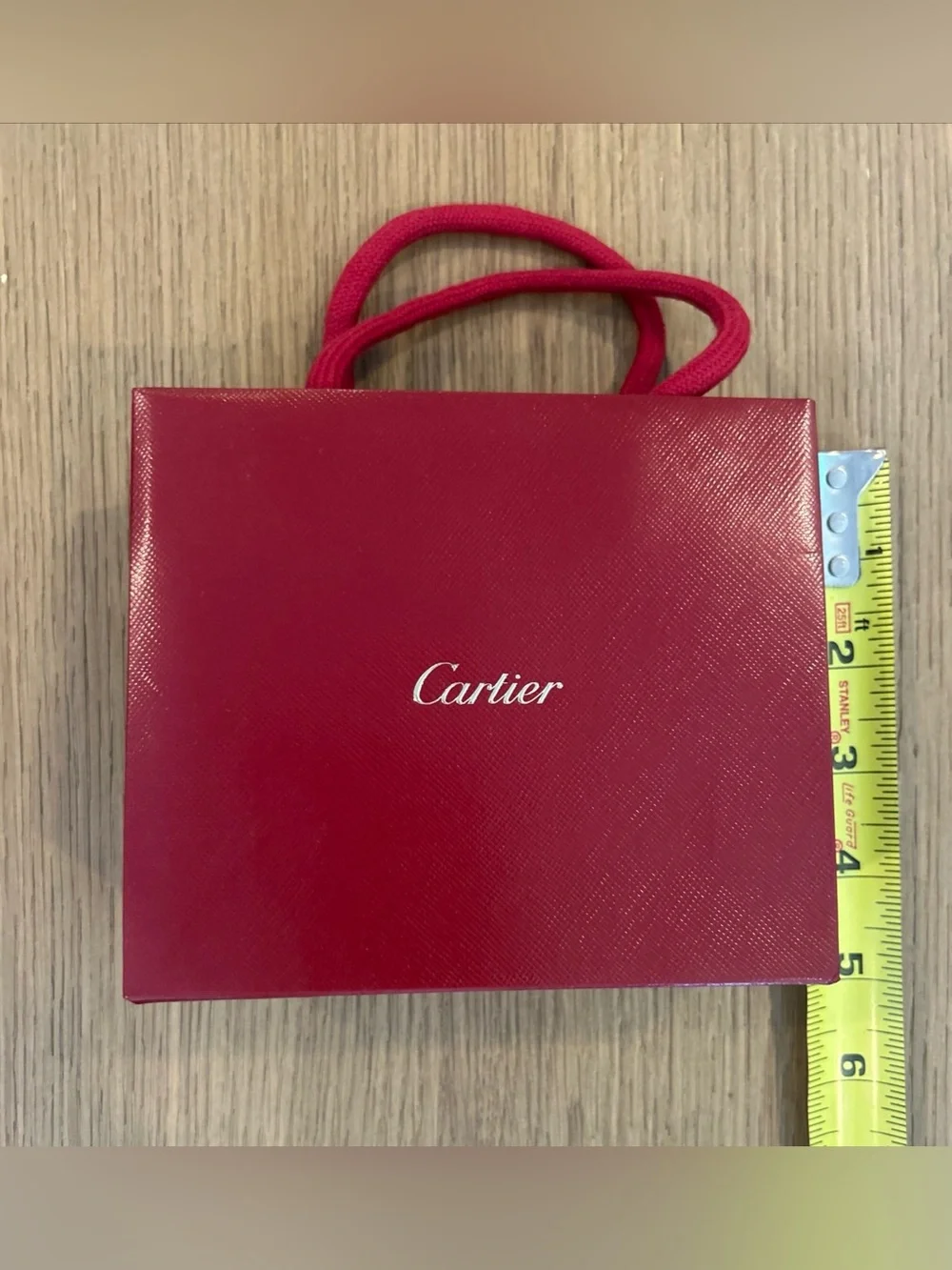 Cartier Shopping Bag Small 4.75”H x 5.5”W x 2”W